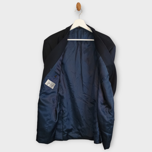 Peter Millar Blazer Men 46R Navy Blue Two Button Career Business Wool Sport Coat - Picture 2 of 7